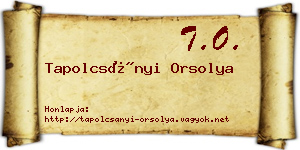 Tapolcsányi Orsolya névjegykártya