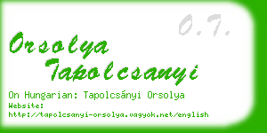 orsolya tapolcsanyi business card